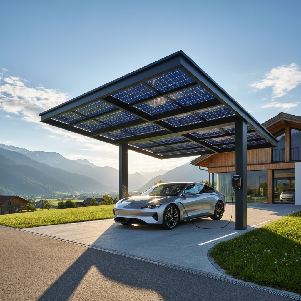 Solarpanels auf Einfamilienhaus in der Schweiz